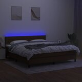  box spring s madracem LED tamnosmeđi 160x200 cm tkanina | shoptok.hr