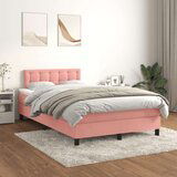 Box spring krevet s madracem ružičasti 120 x 200 cm baršunasti | shoptok.hr