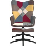  Stolica za opuštanje s osloncem za noge patchwork od tkanine | shoptok.hr