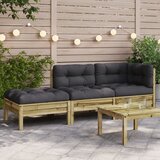 Maison Chic Vrtni kavč - Zunanji kavč z blazinami in stolčkom za noge dvosed, (22043574) | Shoptok.si