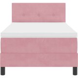Box Spring postelja z vzmetnico roza 100x200 cm žamet, (22051750) | Shoptok.si