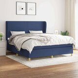  Box spring postelja z vzmetnico modra 180x200 cm blago, (20897027) | Shoptok.si