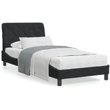 vidaXL Posteljni okvir z vzglavjem črn 90x190 cm žamet | Shoptok.si