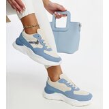 Gemre Beige-blue platform sneakers Nereida | Shoptok.si