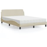 The Living Store Postelja z vzmetnico krem 140x200 cm blago - Postelja, (21660044) | Shoptok.si