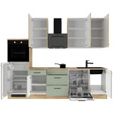 Flex-Well Kuhinjski Blok Z Aparati Cara, Zelena, Barva Hrasta | Shoptok.si