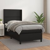 The Living Store Box spring postelja z vzmetnico črna 80x200 cm umetno usnje - Box Spring Postelja, (21515344) Cene