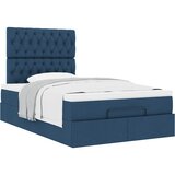  Otomanski okvir kreveta s madraca plavi 120x190 cm od tkanine | shoptok.hr