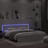 vidaXL Okvir kreveta s uzglavljem i LED svjetlima bijeli 200 x 200 cm Cijene