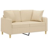  Dvosjed s ukrasnim jastucima krem 120 cm od tkanine | shoptok.hr