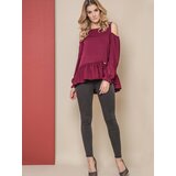 Premium Blouse ONE revealing shoulders burgundy | Eponuda.ba