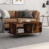 vidaXL Klubska mizica dimljeni hrast 90x50x40 cm inženirski les Cene