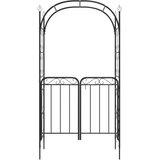  Vrtni luk s vratima crni 108 x 45 x 235 cm čelični | shoptok.hr