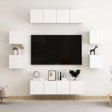 TV Komplet TV omaric 8-delni bela iverna plošča | Shoptok.si
