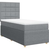  Okvir kreveta s oprugama i madrac svjetlosivi 80x200cm tkanina | shoptok.hr
