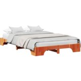  Okvir za krevet Smeđa boja voska Puno drvo 120 x 190 cm Čvrsto | shoptok.hr