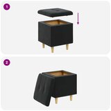  Otoman za pohranu s jastukom Crna 40 x 40 x 45 cm Baršun - Crna 40 cm Baršun | shoptok.hr