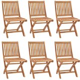  Sklopive vrtne stolice s jastucima 6 kom od masivne tikovine | shoptok.hr