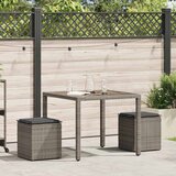  Vrtni tabure s jastucima 2 kom sivi 40x40x43 cm poliratan | shoptok.hr