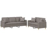  2-dijelni set sofa s jastucima smeđesivi od tkanine | shoptok.hr