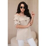 Kesi Spanish blouse with a decorative ruffle in beige color Cijene