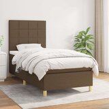  Box spring postelja z vzmetnico temno rjava 100x200 cm blago Cene