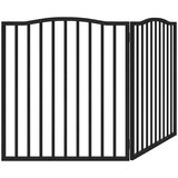 vidaXL Vrata za pse zložljiva 2 panela črna 160 cm topolovina | Shoptok.si