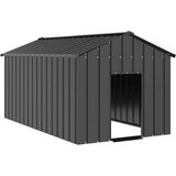 vidaXL Kućica za pse s krovom 114x202x101 cm pocinčani čelik | shoptok.hr