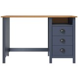  Radni stol Hill s 3 ladice sivi 120x50x74 cm masivna borovina | shoptok.hr