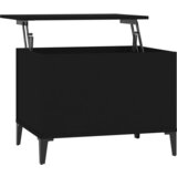 Maison Chic Klubska mizica - kavna mizica - Nizka mizica črna 60x44,5x45 cm inženirski les, (21753453) Cene