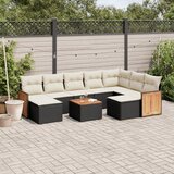 vidaXL 10-dijelni set vrtnih sofa s jastucima crni od poliratana | shoptok.hr
