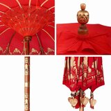 vidaXL Suncobran Ostalo Crvena x 250 cm Pamuk i drvo | shoptok.hr