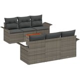vidaXL set vrtnog namještaja od 7 dijelova s jastučićima, siva poli ratan akacija, dvostruka vrtna sofa s kutijom za pohranu i jastučićima, siva poli ratan Cijene
