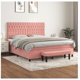 vidaXL Box spring postelja z vzmetnico roza 180x200 cm žamet Cene