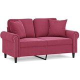 vidaXL Kavč dvosed z blazinami vinsko rdeč 120 cm žamet, (20910594) Cene