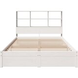 vidaXL Krevet s regalom z knjige bez madraca bijeli 140x190cm borovina | shoptok.hr