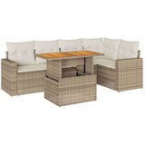  6-dijelni set vrtnih sofa s jastucima bež od poliratana | shoptok.hr