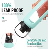 BLUEGO steklena steklenica s slamico in 2 pokrovoma 900ml | Shoptok.si