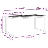  Stol za vrt Siva 180 x 90 x 75 cm Čvrsto drvo akacije | shoptok.hr