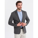 Ombre Men's SLIM knit jacket with subtle texture - graphite | shoptok.hr
