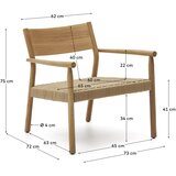 Kave Home Pletena fotelja u svijetloj prirodnoj boji Yalia – | shoptok.hr