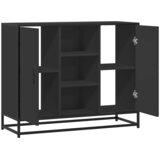  Komoda crna 92x35x76 cm od konstruiranog drva | shoptok.hr