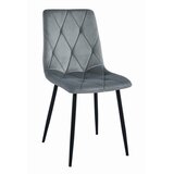  Stolica LIBRA od baršuna - srebrno siva / crne noge | shoptok.hr