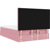  Otomanska postelja z vzmetnicami & LEDs roza 140x190cm žamet, (22053658) | Shoptok.si