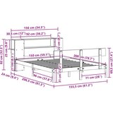 vidaXL Krevet s regalom z knjige bez madraca bijeli 150x200cm borovina | shoptok.hr