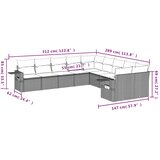  10-dijelni set vrtnih sofa s jastucima crni od poliratana | shoptok.hr