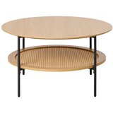 Unique Furniture Okrogla klubska mizica v hrastovem dekorju v naravni barvi ø 80 cm Pensacola – | Shoptok.si