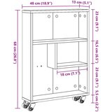 vidaXL Uska kolica za pohranu boja hrasta 48x13x68cm konstruirano drvo | shoptok.hr