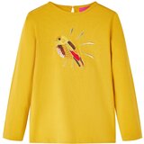 vidaXL Otroška majica z dolgimi rokavi temno oker 104 Cene
