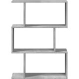 Pregrada regal za knjige 3 razina sivi 70x24x97 cm drveni | shoptok.hr